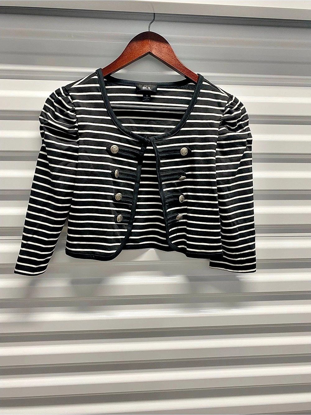 BCX B&W Napoleon Front Cardigan size Medium
